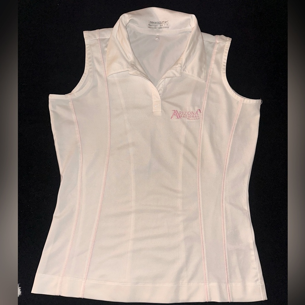 Nike Golf Arizona National Pink and White Polo